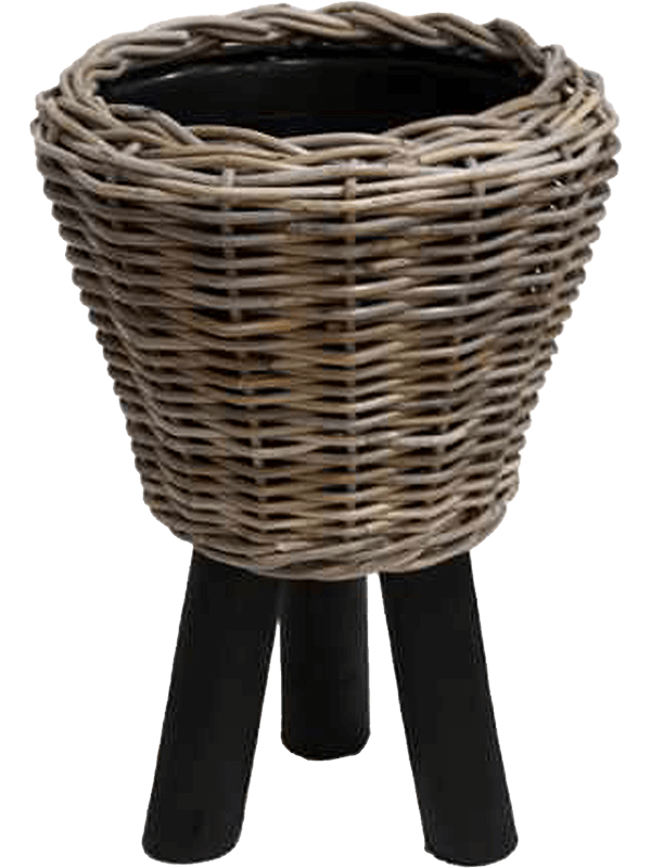 Кашпо Drypot Rattan (Round With Black Feet) Арт: 6MND00351