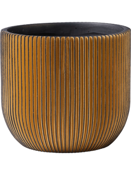 Кашпо Capi Nature Groove (Planter Ball Black Gold) Высота: 13 см. Диаметр внутри: 12 см. nieuwkoop-planters/6CAPGG132