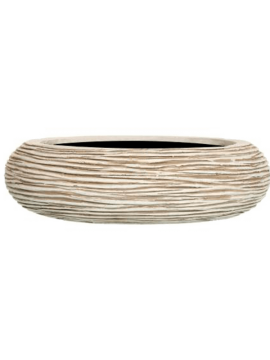 Кашпо Capi Nature Rib (Bowl Round Ivory) Высота: 10 см. Диаметр внутри: 20.8 см. nieuwkoop-planters/6CAPNI045