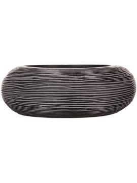 Кашпо Capi Nature Rib (Bowl Round Black) Высота: 10 см. Диаметр внутри: 20.8 см. nieuwkoop-planters/6CAPNZ041