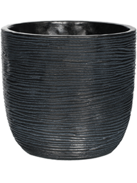 Кашпо Capi Nature Rib (Planter Ball Black) Высота: 14 см. Диаметр внутри: 14 см. nieuwkoop-planters/6CAPNZ132