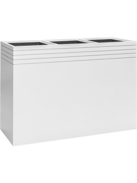 Кашпо Baq Line-Up (Rectangle Matt White (with liner and wheelplate)) Высота: 75 см. Диаметр внутри: 30 см. nieuwkoop-planters/6LUPR18MW
