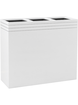 Кашпо Baq Line-Up (Rectangle Matt White (with liner) Высота: 75 см. Диаметр внутри: 24 см. nieuwkoop-planters/6LUPR88MW