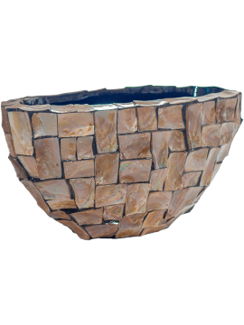 Кашпо Baq Oceana Pearl (Oval Brown) Высота: 30 см. Диаметр внутри: 20 см. nieuwkoop-planters/6OCEBB206