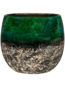Кашпо Lindy (Pot Green Black) Высота: 16 см. Диаметр внутри: 14 см. nieuwkoop-planters/6PTR64686