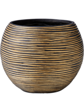 Кашпо Capi Nature Rib (Vase Ball Black Gold) Высота: 10 см. Диаметр внутри: 8 см. Кашпо Capi Nature Rib (Vase Ball Black Gold) Арт: 6CAPNG109