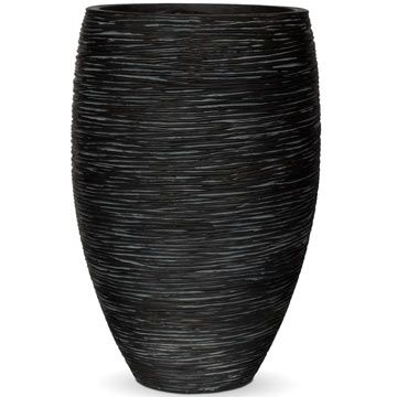 Кашпо Capi Nature Vase elegant deluxe Rib чёрное Кашпо Capi Nature Vase elegant deluxe Rib