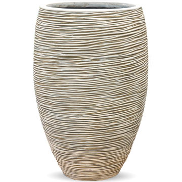 Кашпо Capi Nature Vase elegant deluxe Rib бежевое Кашпо Capi Nature Vase elegant deluxe Rib