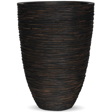 Кашпо Capi Nature Vase elegant low Rib коричневое Кашпо Capi Nature Vase elegant low Rib