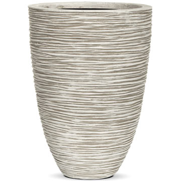 Кашпо Capi Nature Vase elegant low Rib бежевое Кашпо Capi Nature Vase elegant low Rib