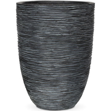 Кашпо Capi Nature Vase elegant low Rib чёрное Кашпо Capi Nature Vase elegant low Rib