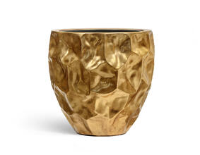 Кашпо TREEZ Effectory - Metal - Округлая чаша Design Crumple - Сусальное золото 41.33-07-22-082-GLD-39, 41.33-07-22-082-GLD-55 5