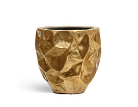 Кашпо TREEZ Effectory - Metal - Округлая чаша Design Crumple - Сусальное золото 41.33-07-22-082-GLD-39, 41.33-07-22-082-GLD-55 7