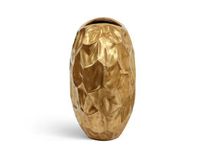 Кашпо TREEZ Effectory - Metal - Плоская сфера Design Crumple - Сусальное золото 41.33-07-22-084-GLD-58/28 5