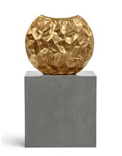 Кашпо TREEZ Effectory - Metal - Плоская сфера Design Crumple - Сусальное золото 41.33-07-22-084-GLD-58/28 7
