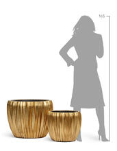 Кашпо TREEZ Effectory - Metal - Чаша Design Wave - Сусальное золото 41.33-07-22-085-GLD-38, 41.33-07-22-085-GLD-54 3