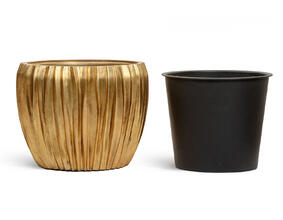 Кашпо TREEZ Effectory - Metal - Чаша Design Wave - Сусальное золото 41.33-07-22-085-GLD-38, 41.33-07-22-085-GLD-54 5