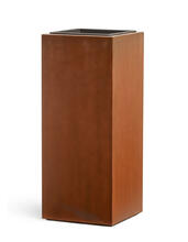 Кашпо TREEZ Effectory - Corten Steel - Высокий куб - Кортеновская сталь - Бархатистая окись 41.33-10-21-062-CS-72, 41.33-10-21-062-CS-95 2