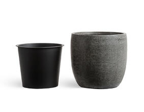 Кашпо TREEZ Effectory - Stone - Округлый конус - Тёмно-серый камень 41.3317-01-003-GR-30, 41.3317-01-003-GR-40, 41.3317-01-003-GR-49 2