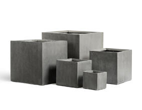 Кашпо TREEZ Effectory - Beton - Куб - Тёмно-серый бетон 41.3317-02-005-GR-20, 41.3317-02-005-GR-30, 41.3317-02-005-GR/XL-30, 41.3317-02-005-GR-40, 41.3317-02-005-GR-50, 41.3317-02-005-GR-60 7