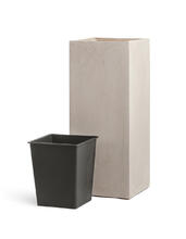 Кашпо TREEZ Effectory - Beton - Высокий куб - Белый песок 41.3317-02-010-BE-60, 41.3317-02-010-BE-75, 41.3317-02-010-BE-97 3