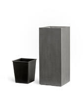 Кашпо TREEZ Effectory - Beton - Высокий куб - Тёмно-серый бетон 41.3317-02-010-GR-60, 41.3317-02-010-GR-75, 41.3317-02-010-GR-97 3