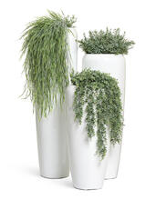 Кашпо TREEZ Effectory - Gloss - Высокий конус Design - Белый глянцевый лак 41.3320-05-036-WH-075, 41.3320-05-036-WH-097, 41.3320-05-036-WH-117 11